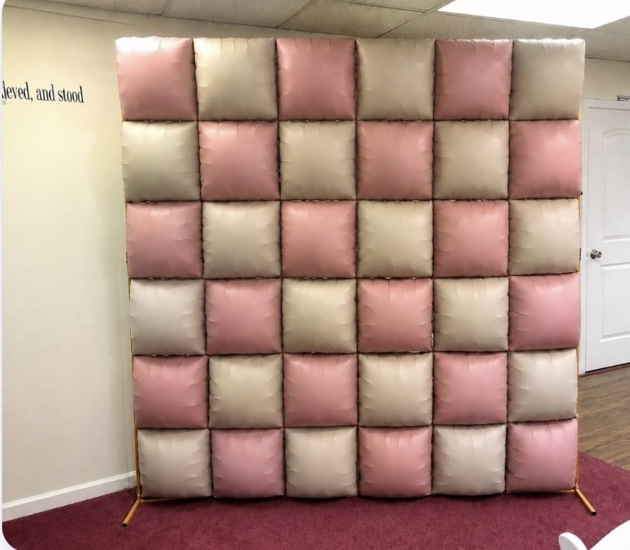 Blush pink balloon wall